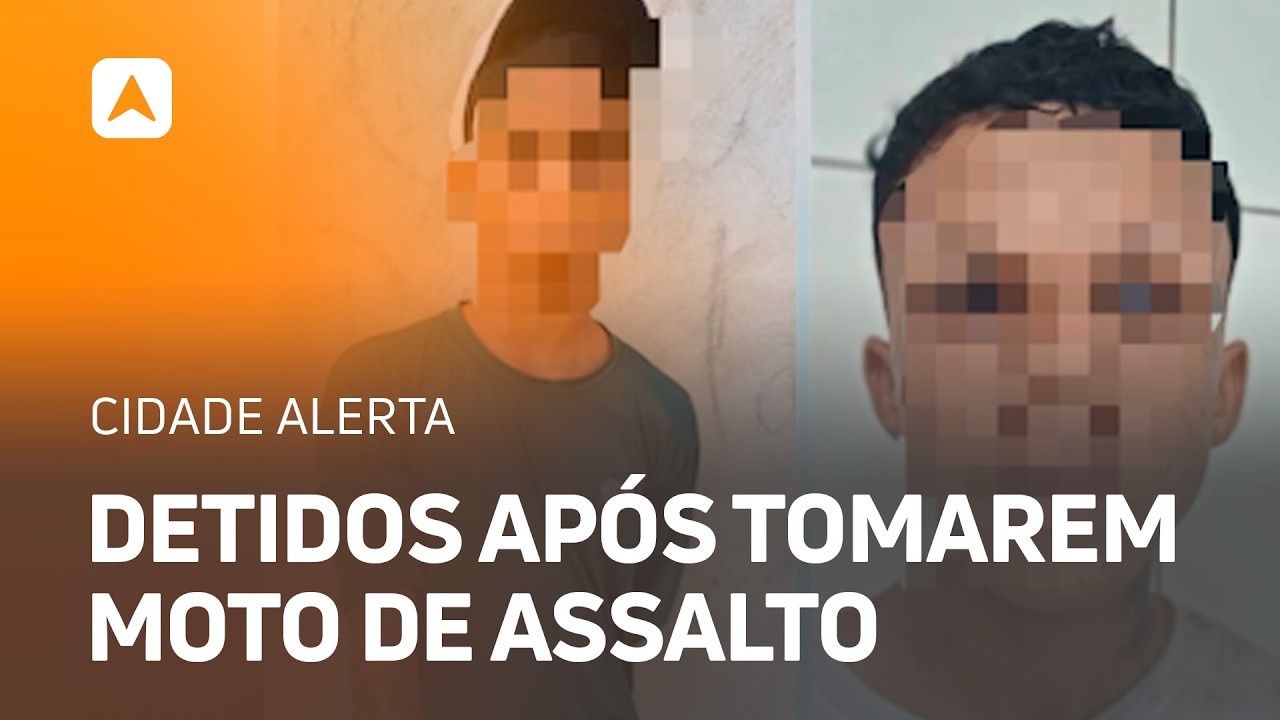 Homem é preso e adolescente apreendido após tomarem moto de assalto