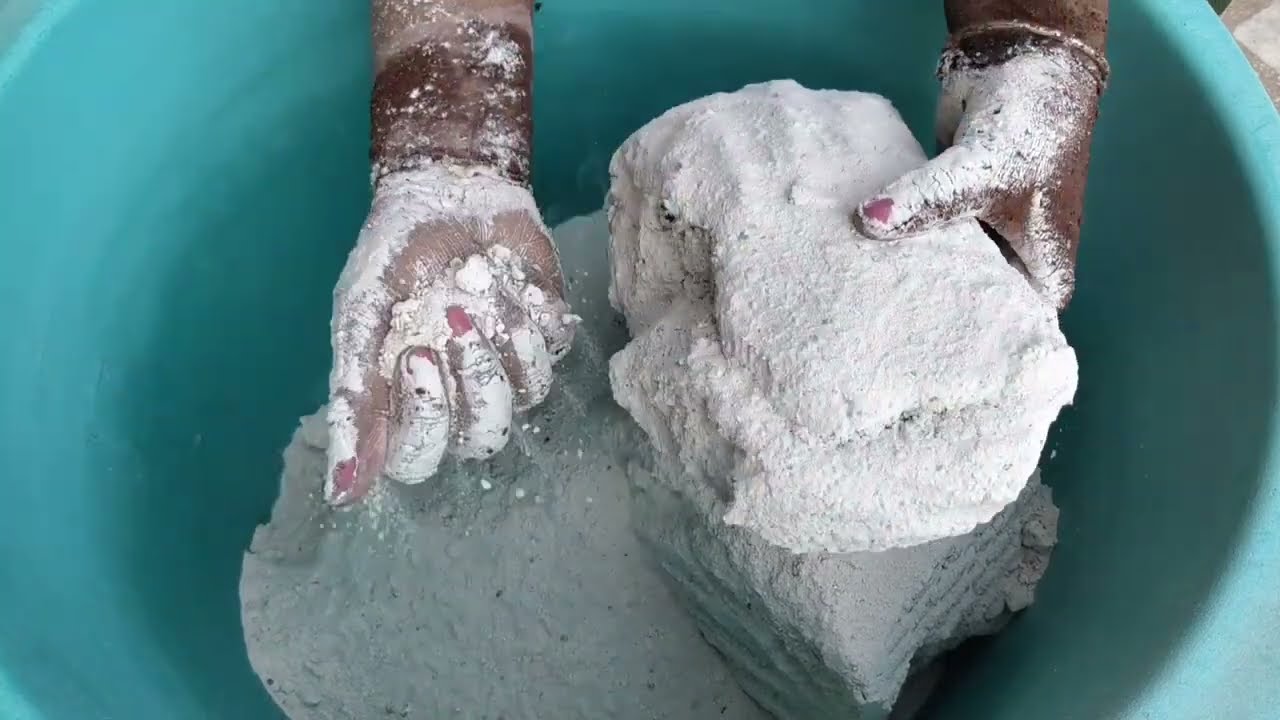 Super duper soft White Cement full dry crumbling by Sa Asmr 