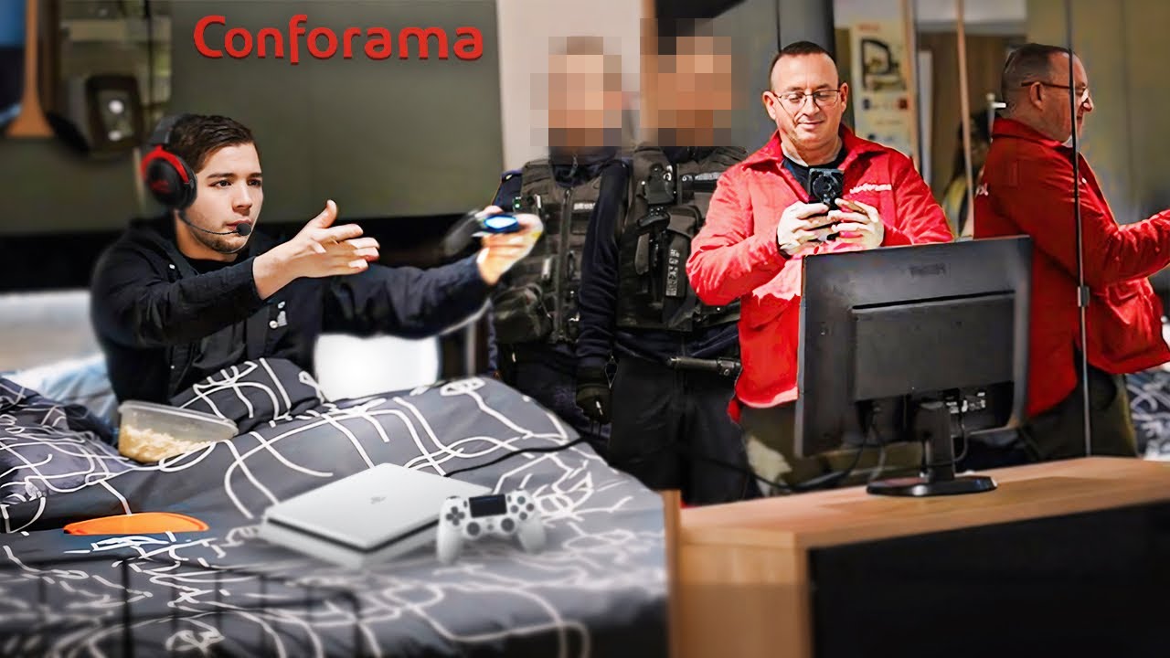 JOUER A LA PLAY CHEZ CONFORAMA (la police intervient)