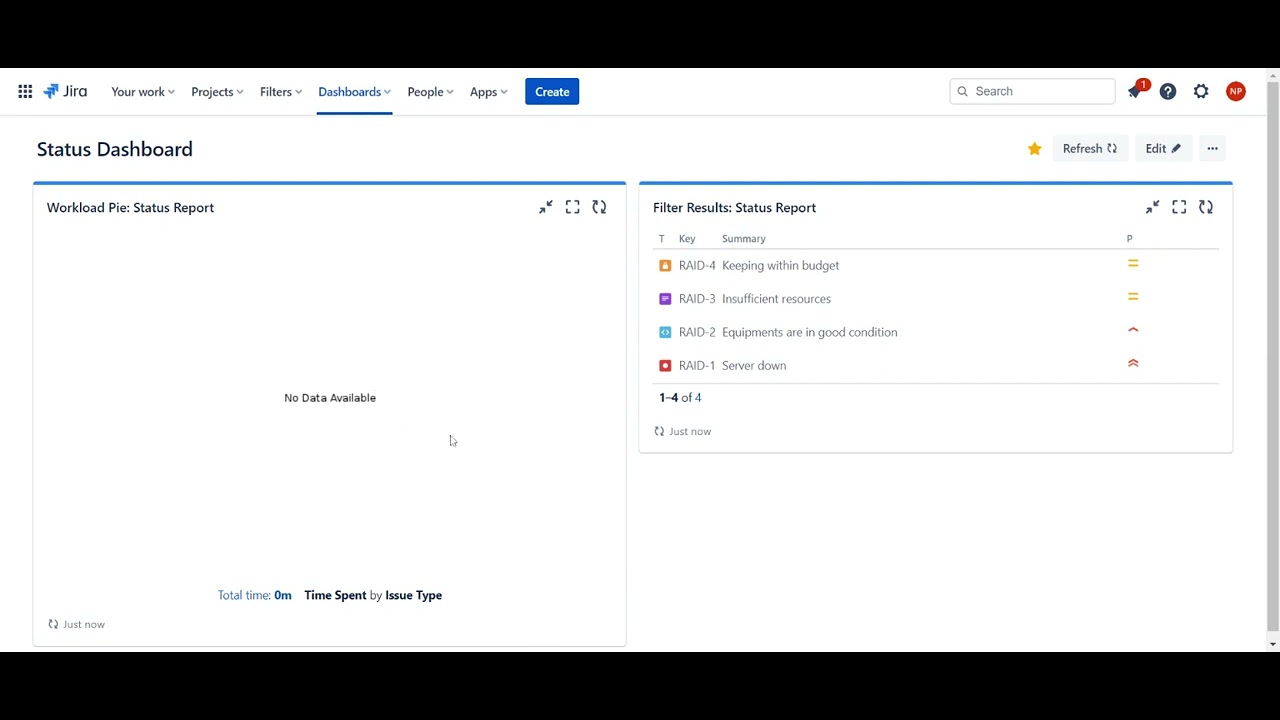 Creating Jira Filter & Dashboard