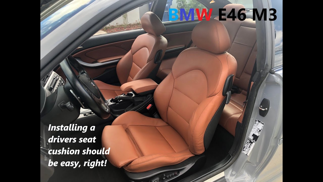 E46 M3 drivers cinnamon seat cover install