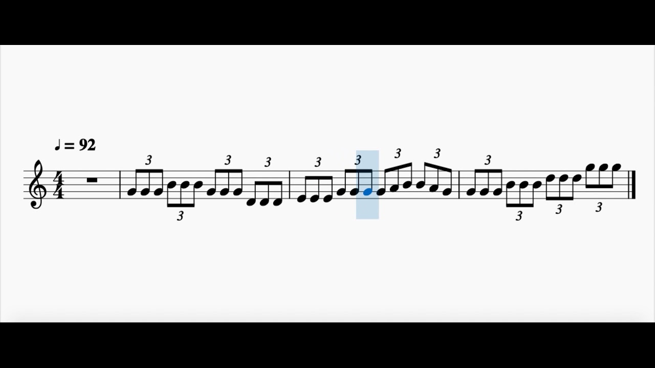 Rythmes: Triolet | Exemple (6e ann&eacute;e) | MusioLab