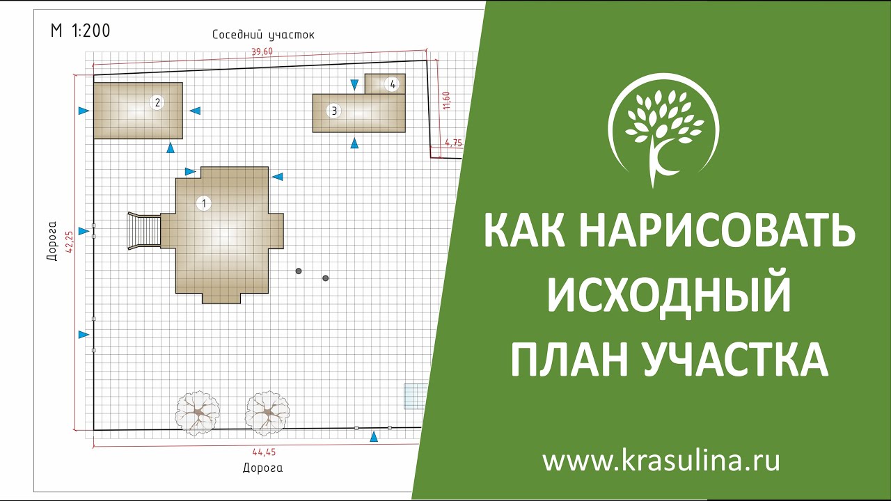 Как нарисовать Исходный план участка