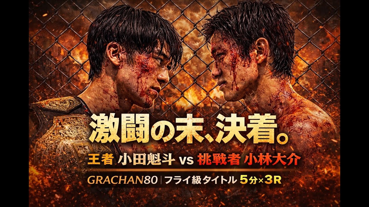 【流血の死闘】小田魁斗 vs 小林大介｜まさかの結末に会場騒然…【GRACHAN80】