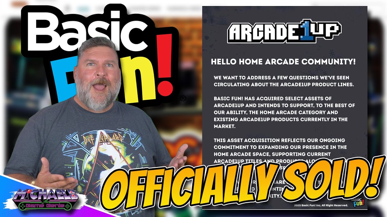 Компания Arcade1Up официально продана компании Basic Fun!