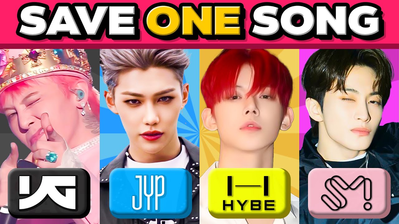 YG vs JYP vs HYBE vs SM 🔥 SAVE ONE SONG 🎶 Kpop Quiz 2024 | K-Music Quiz #4