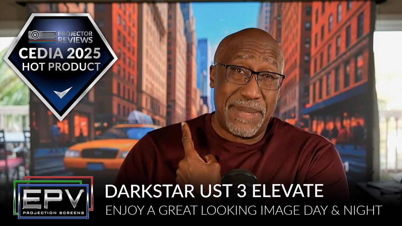 EPV Screens DarkStar UST 3 Elevate Motorized  Floor Rising Screen: Great Looking Image Day & Night