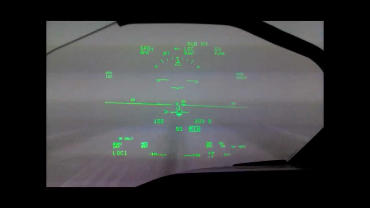 Cat III Approach to Lax Runway 24R Hand Flown Using HUD ( Heads up display )