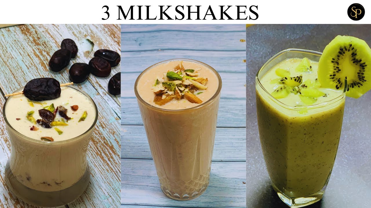 3 milkshake recipe | 3 easy milk shake recipe | milkshake | 3 milkshakes without icecream