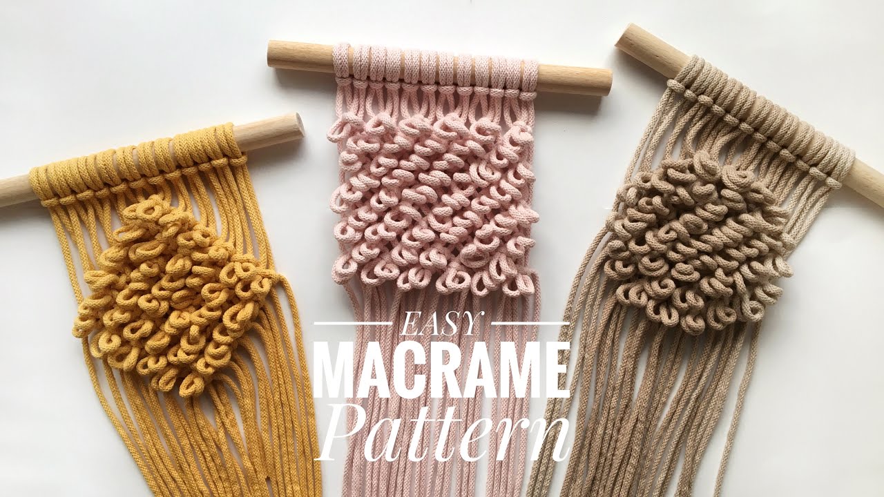 Macrame 'Boucle' Pattern/Easy Pattern For Beginner/Łatwy wzór 'Boucle' dla początkujących
