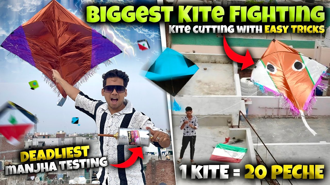 Kite Cutting Easy Tricks🔥 | How to Cut Kites | Biggest kite fighting 2025 | Kites Vlog | Kite Market