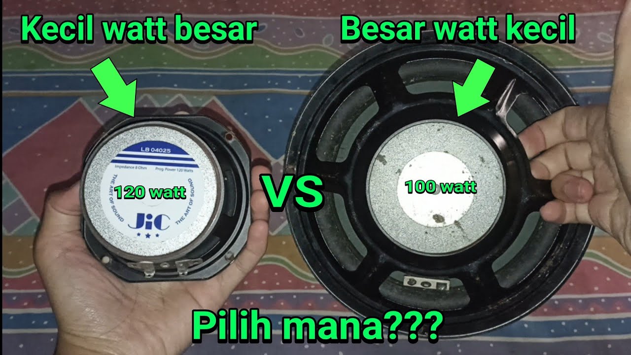 Speaker kecil watt besar VS speaker besar watt kecil