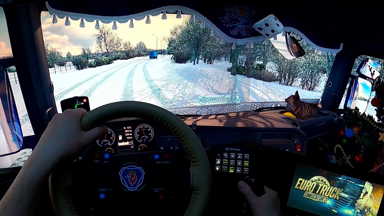 #EuroTruckSimulator2 : Scania R 2009 на доставке Новогодних подарков #3монитора #TripleScreen #TH8A