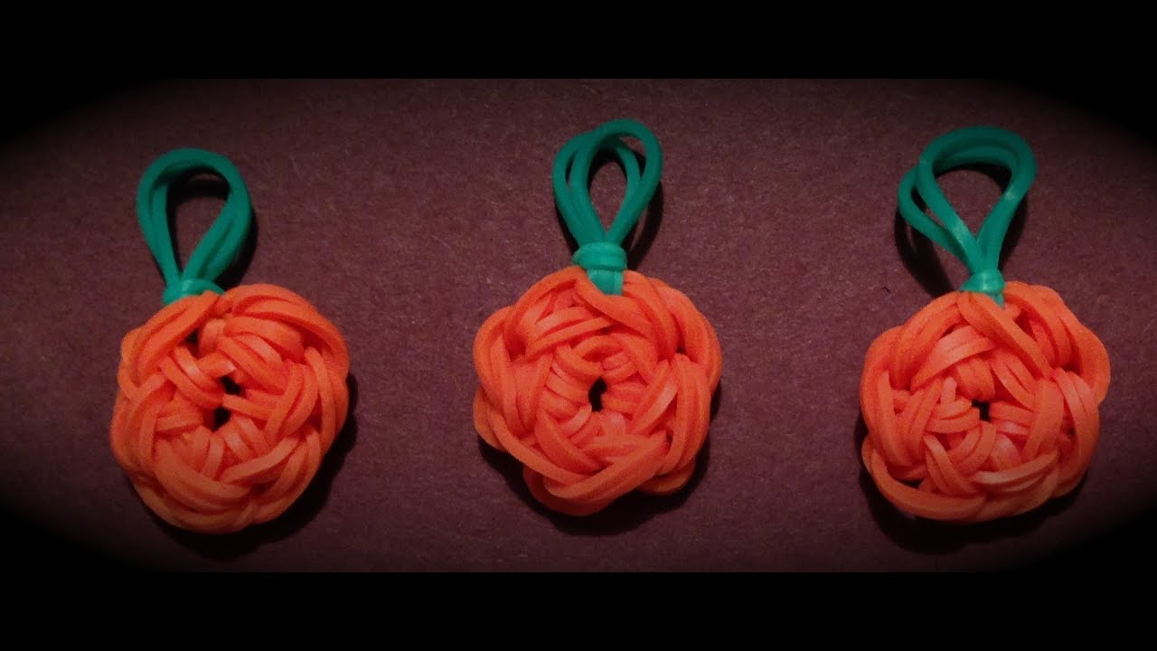 Made By Mommy's Pumpkin Charm on the Rainbow Loom
