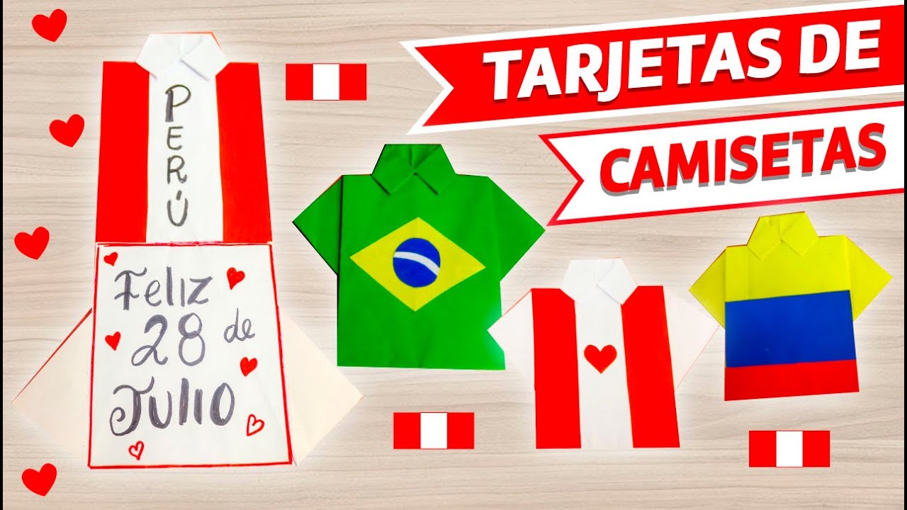 CAMISETAS DE PAPEL PARA FIESTAS PATRIAS PER&Uacute;/ CAMISAS  DE ORIGAMI / Per&uacute; ❤️️🤍❤️️
