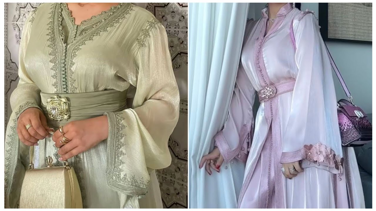 جديد القفطان المغربي الاوركانزا  Luxury Moroccan Kaftan with Organza Fabric