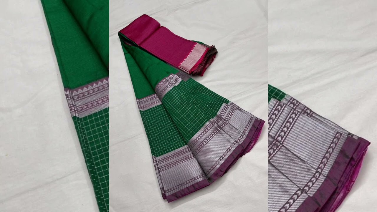 Mangalagiri Pattu Cotton Sarees Clearance Sale | Kanchi Border | Free Shipping#handloom #puresilk 