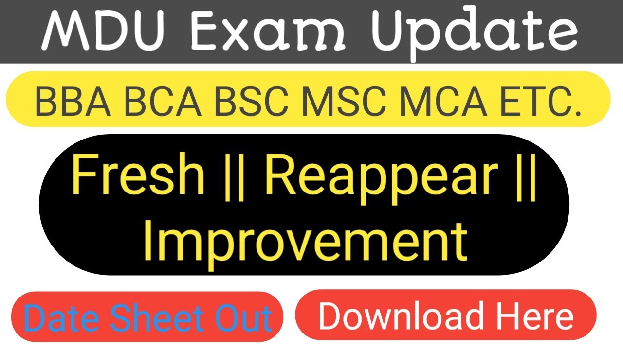mdu exam datesheet 2022 | mdu datesheet 2022