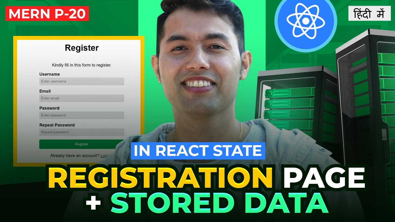 #22: Complete Registration Page UI & stored Form data in React State Variable | MERN Series
