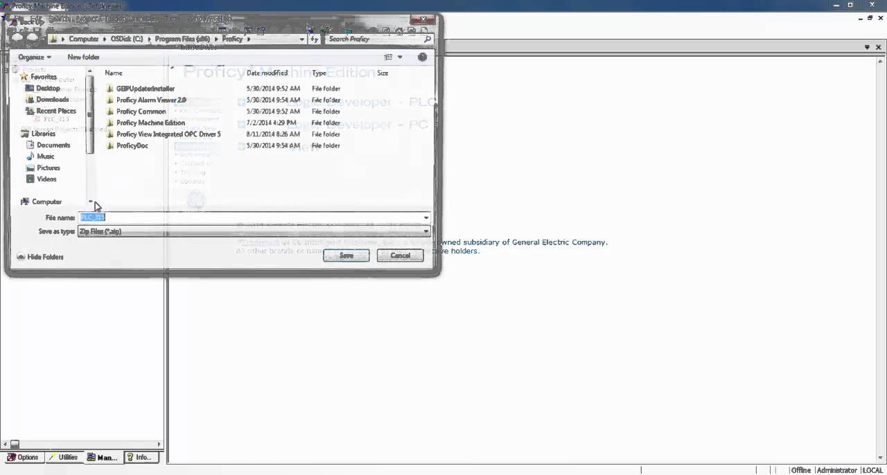 How to Back Up a Proficy Machine Edition Project