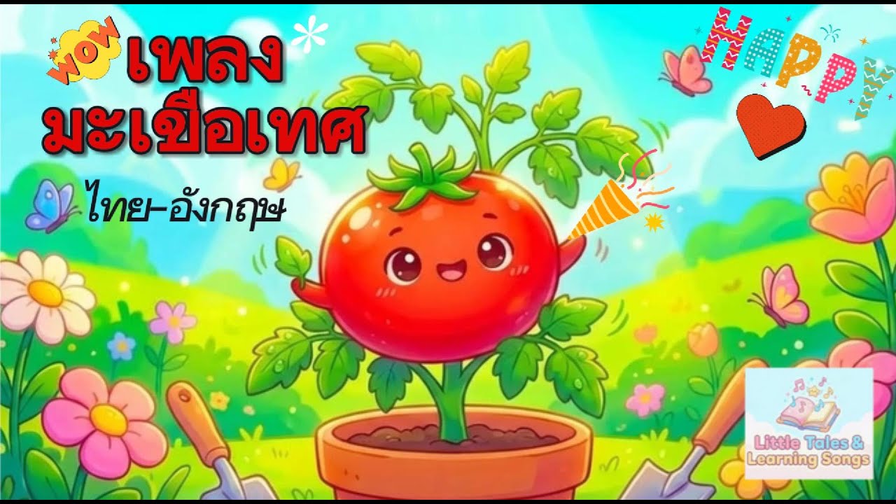 เพลงมะเขือเทศ 2 ภาษา | เพลงผักสำหรับเด็ก | สนุก ร้องง่าย Tomato Song for Kids |Thai–English