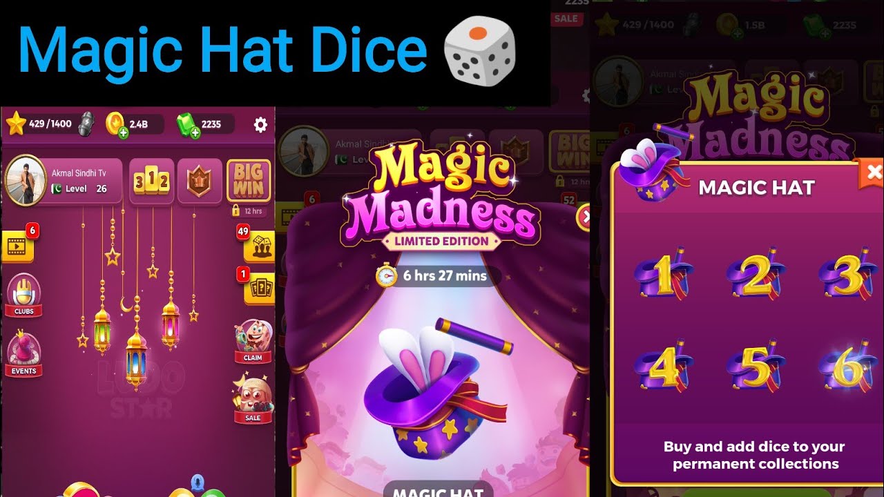 Magic Madness In Ludo Star 2024 | Magic Hat 🎩 In Ludo Star | Magic hate dice ludo star