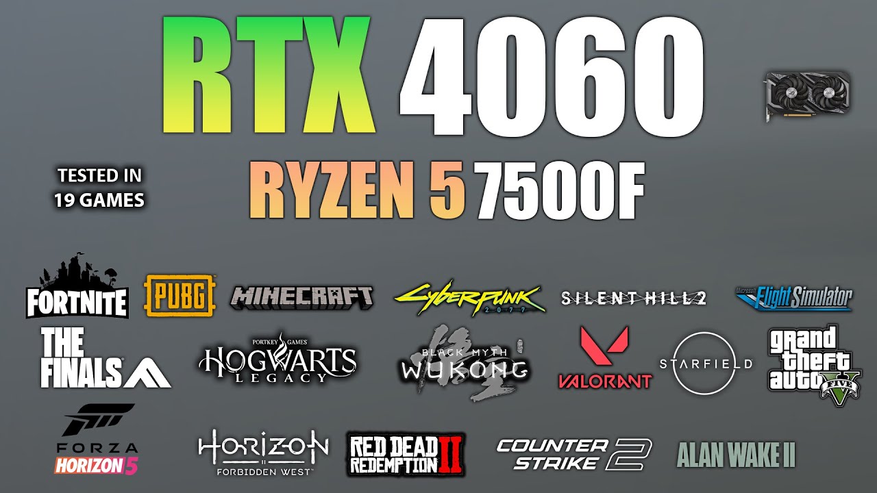 Ryzen 5 7500F + RTX 4060 : Test in 18 Games - RTX 4060 Gaming Test
