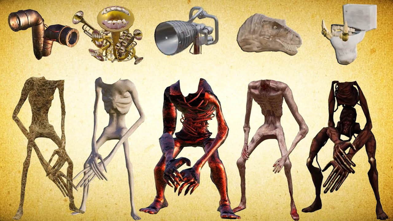 WRONG HEADS SIREN HEAD PIPE HORRO, BRASS, FLAME TOWER, SIREN HEAD T REX, SIREN HEAD TOILET