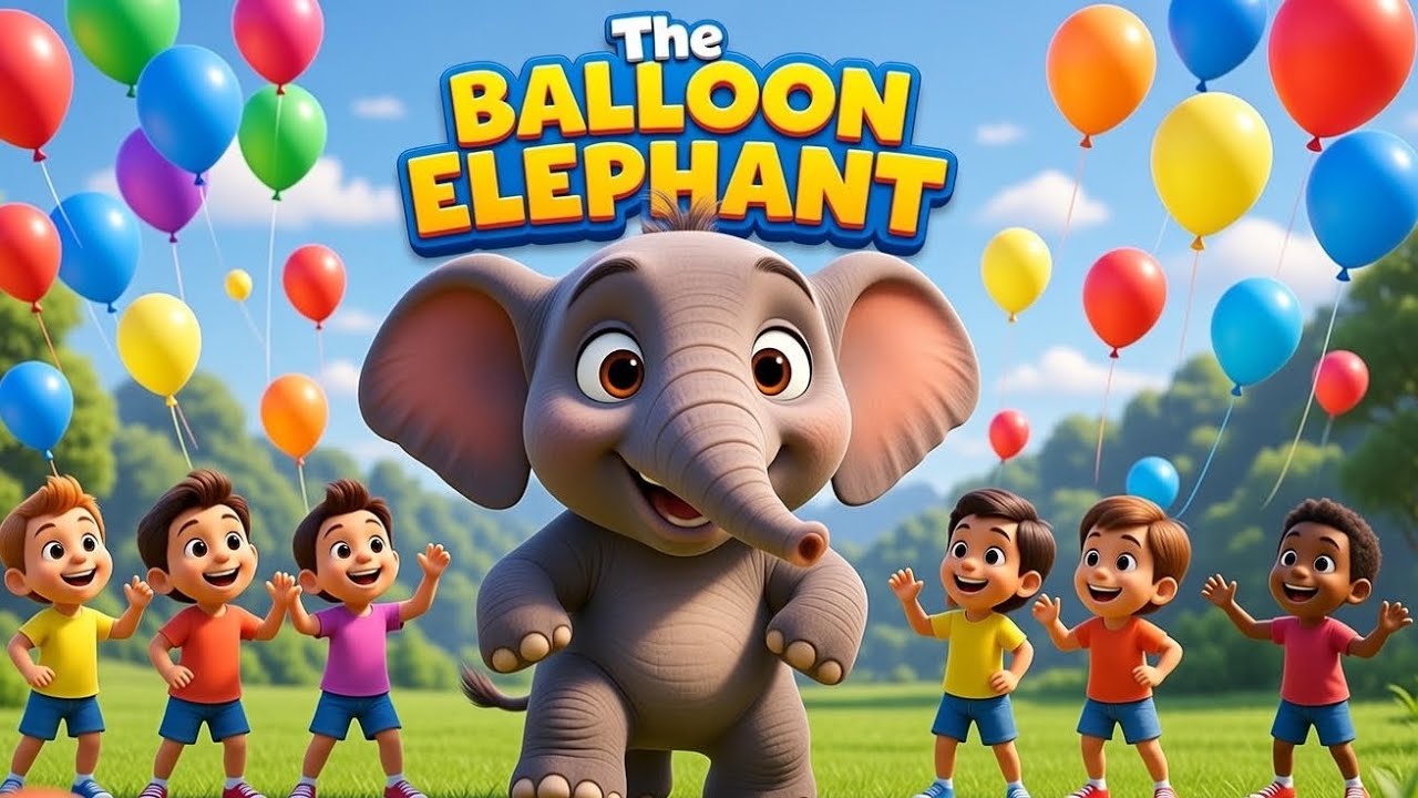 The Balloon Elephant | Dancing Kids Rhyme  Song | 3D Kids Animation | ABC Whiz 