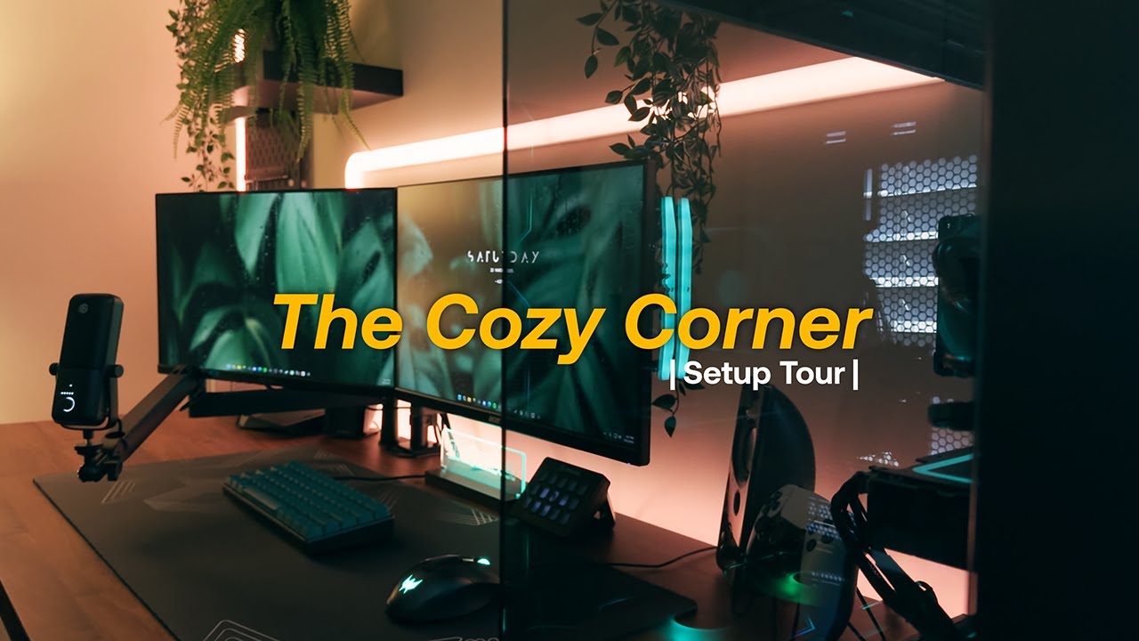 cozy desk setup tour ✨🍃| aesthetic gaming & work space inspiration!