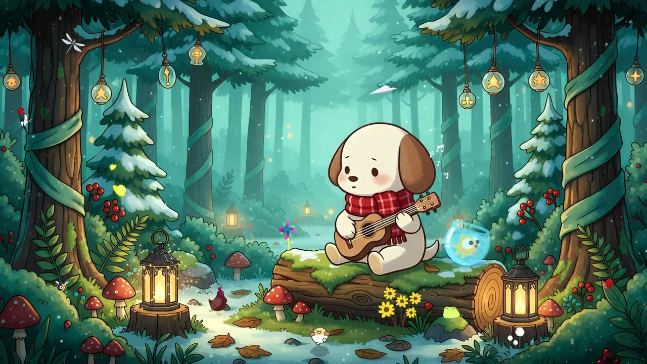 Puppy's Winter Melody 🎶 Chill Lofi Hip Hop ❄️ for Cozy Study & Deep Relaxation