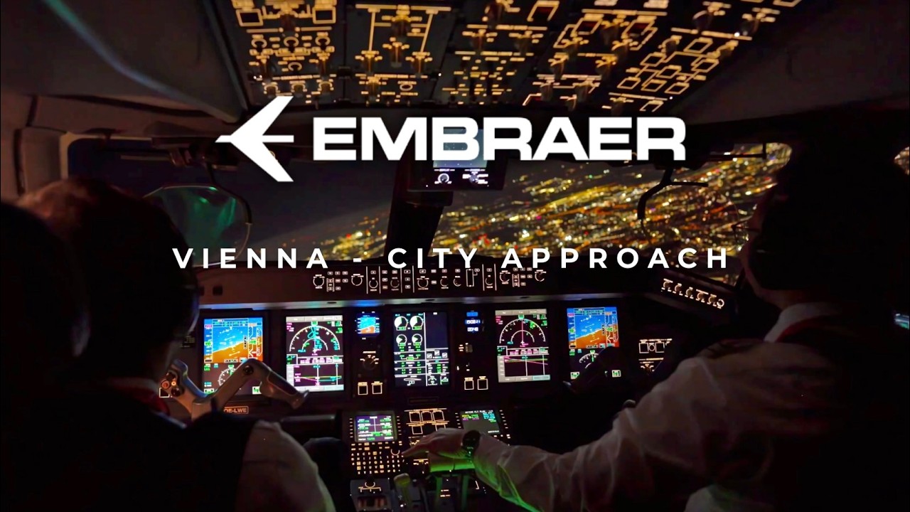 VIENNA | EMBRAER 195 COCKPIT LANDING