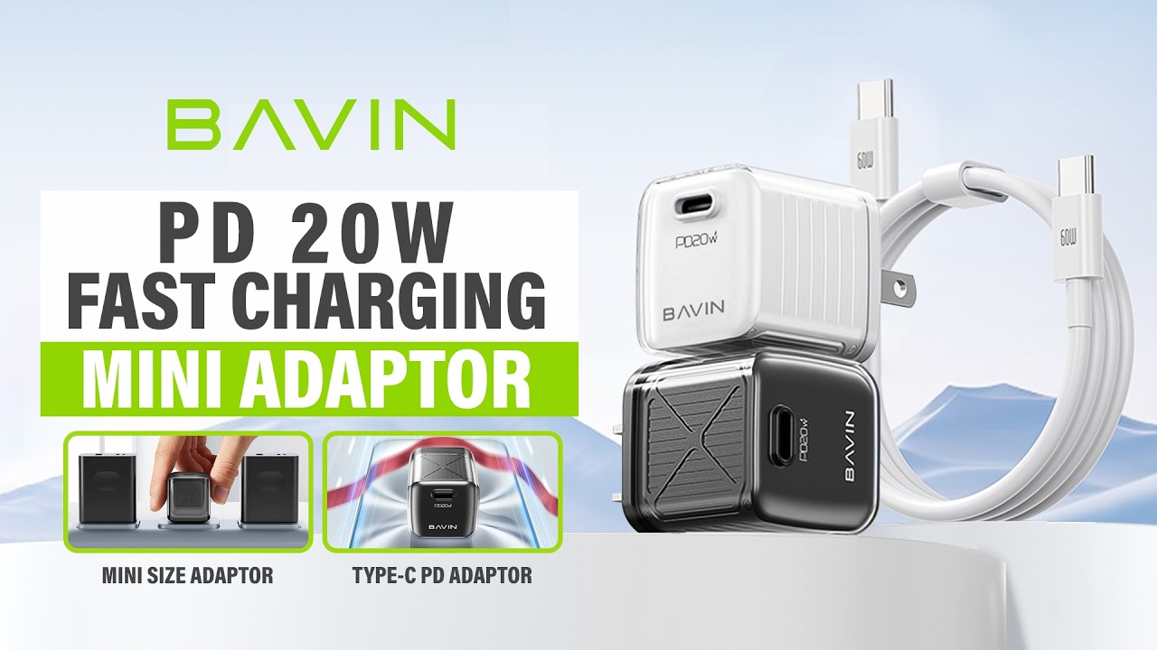 BAVIN PC966 PD 20W Mini Fast Charger Adapter w/ Intelligent Micro Chip Supports iPh 16 Series