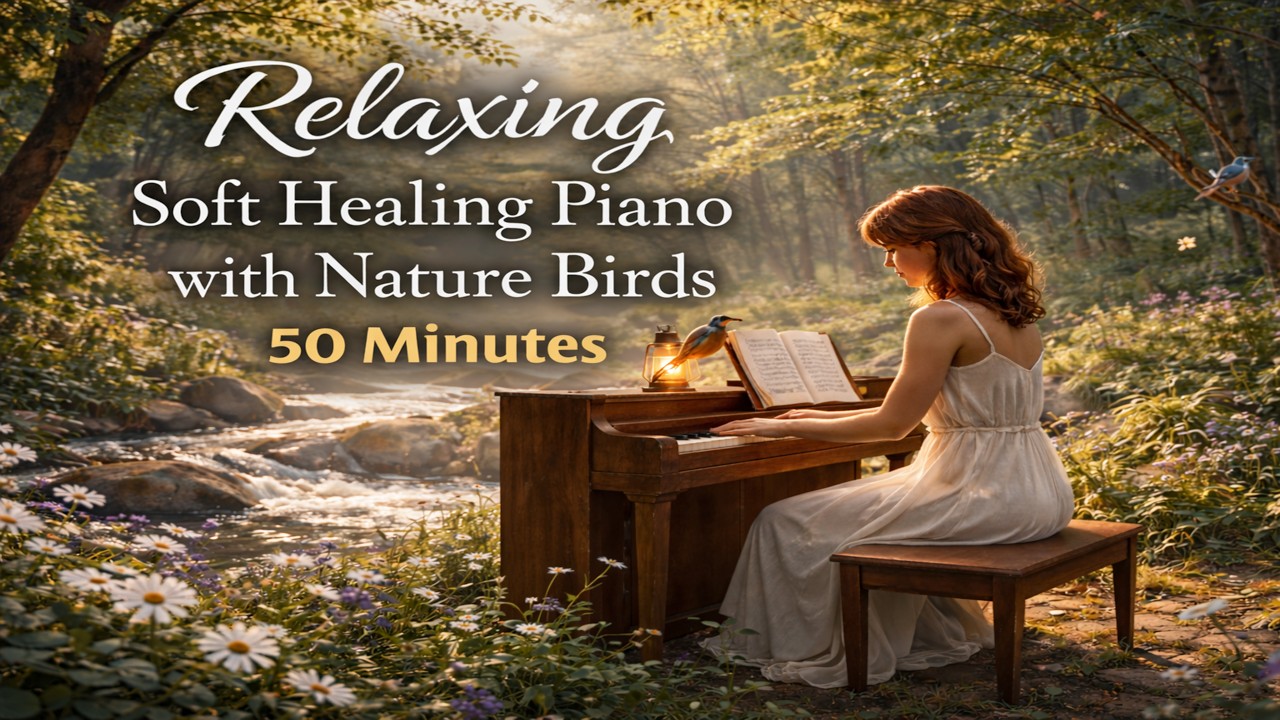 Soft Healing Piano with Nature Birds 🕊️ Calm Mind & Stress Relief (50 Minutes)