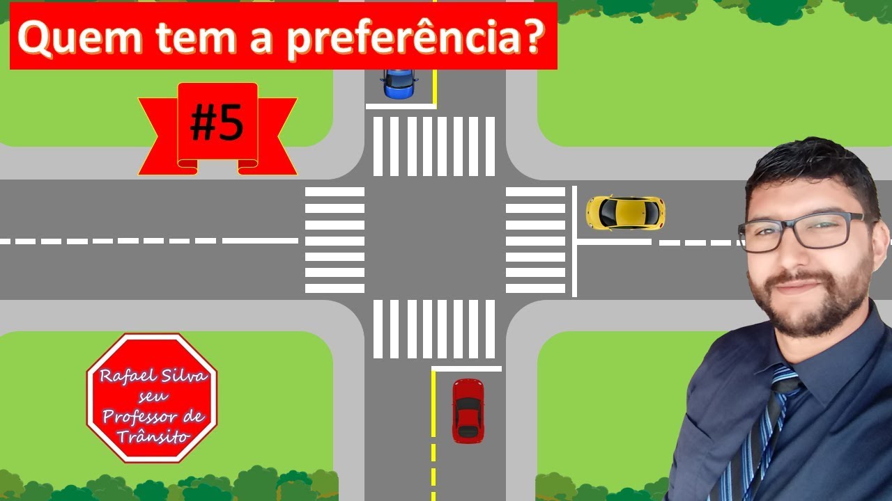 preferencia de passagem em cruzamento não sinalizado, rodovia e rotatória