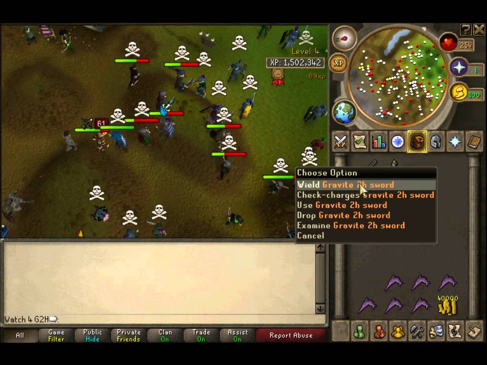 Runescape Gravite Pure 48 Combat F2P Pking 71 Dung Gravite Rapier + 2h