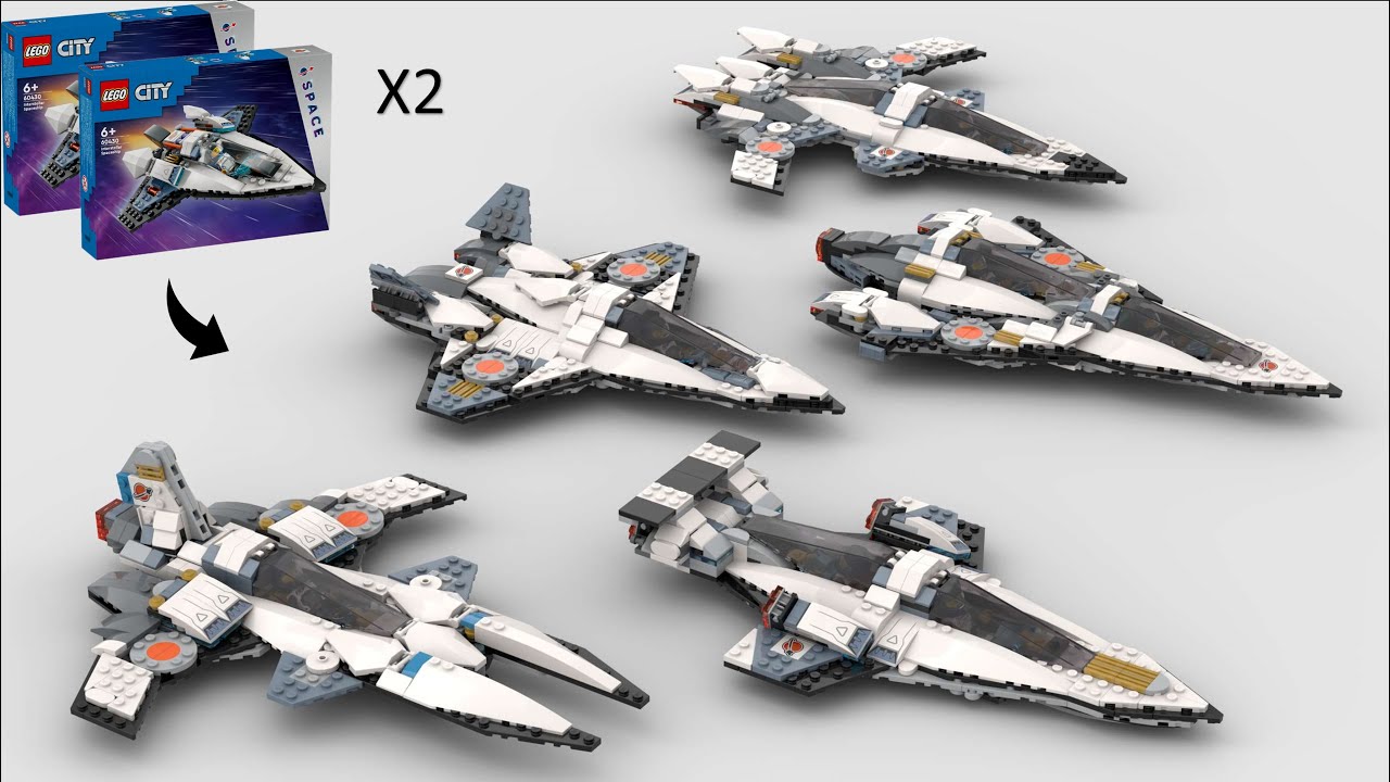 I Made 5 LEGO Space Alternate Builds From Two Sets of 60430 Interstellar Spaceship!
