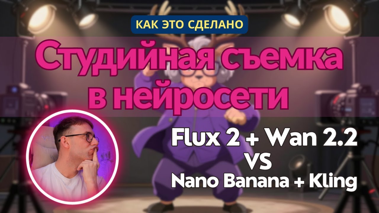 Как это сделано? Flux 2 + Wan 2.2 vs Nano Banana + Kling 2.5. Студийная съемка в нейросети.