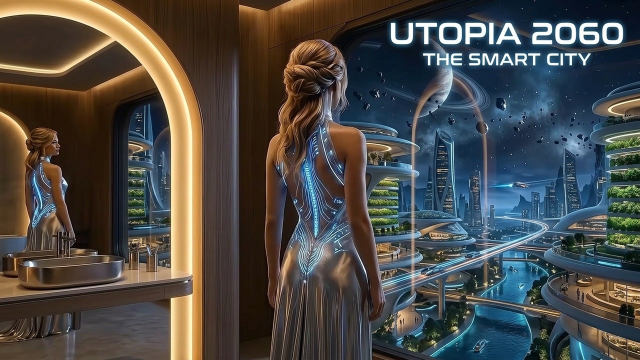 SMART UTOPIA 2090 (4K) — City of Tomorrow | Cinematic Ambient