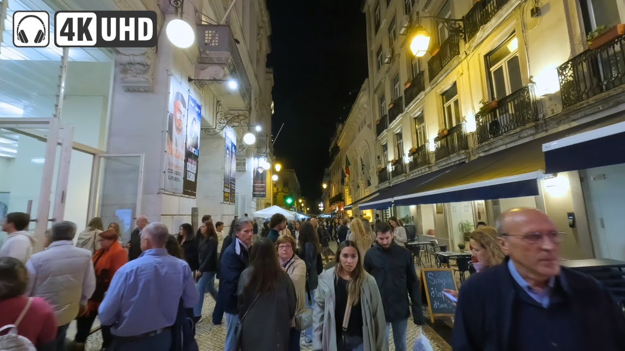 🍂 Autumn Lisbon City Center Evening Walk 🍁 November 2023