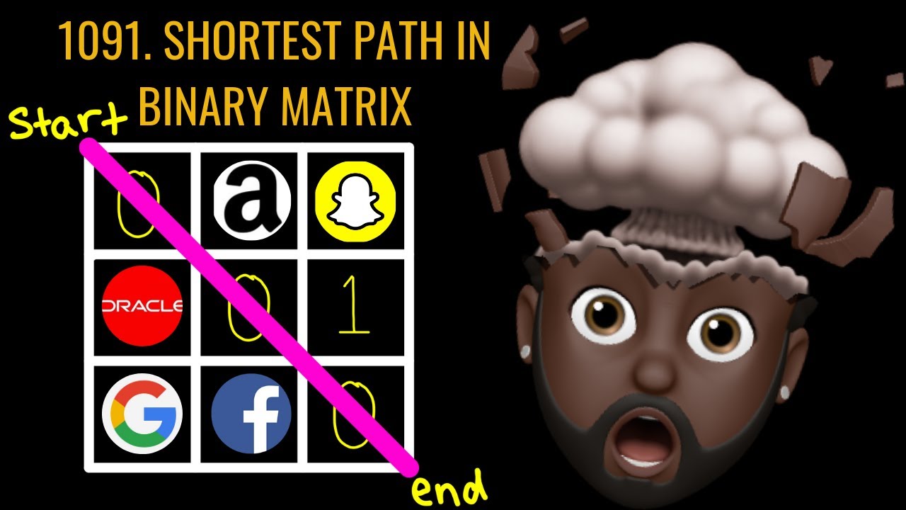 Shortest Path In Binary Matrix | Leetcode 1091 (Asked by Amazon, Facebook, Google, Snapchat)