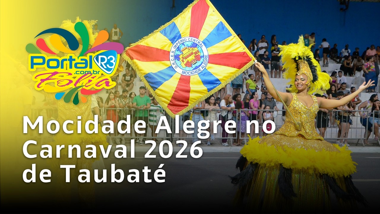 Mocidade Alegre desfilando no carnaval 2026 de Taubaté