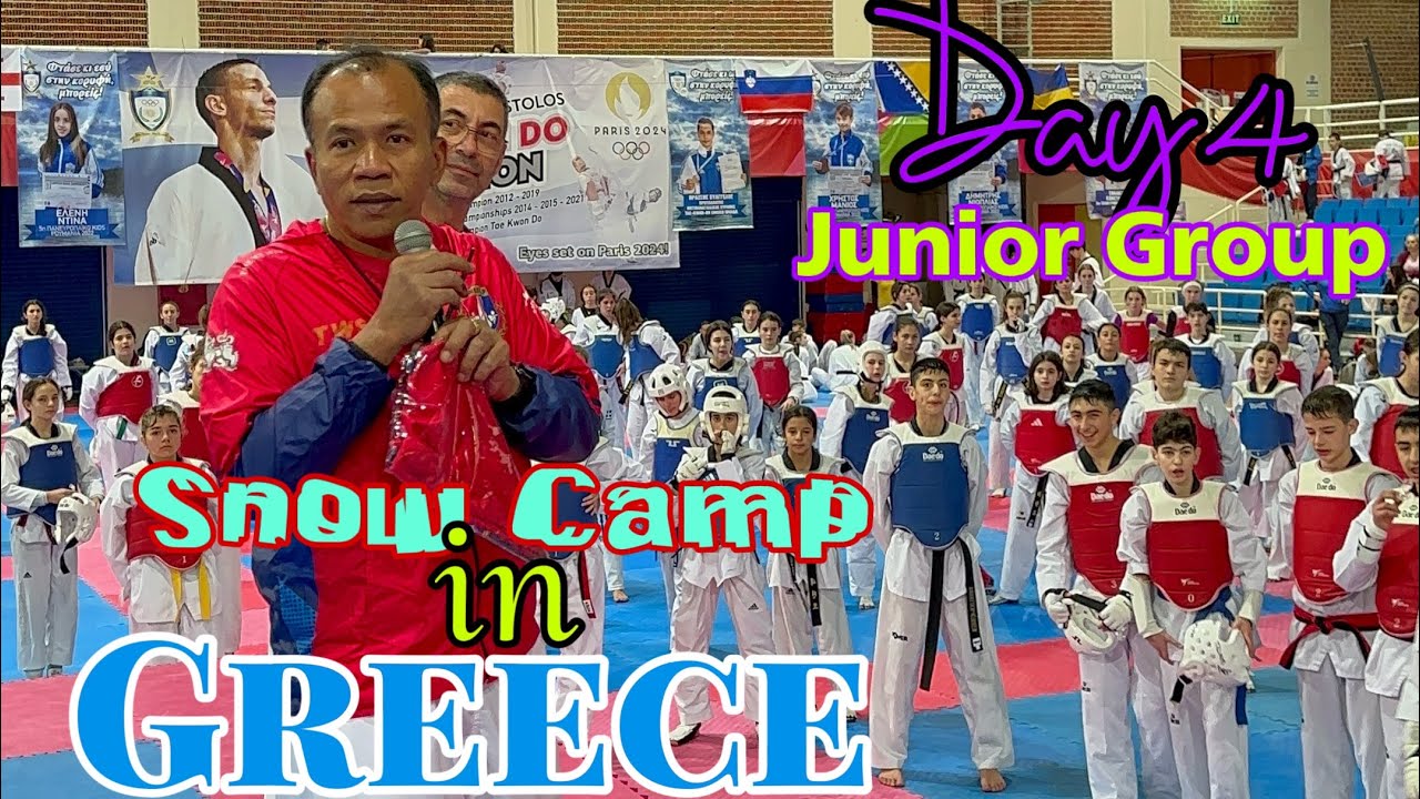 Day4 International Taekwondo Top Snow Camp , Kozani,Greece 3-7January 2024 #taweesilp_tkd_thailand