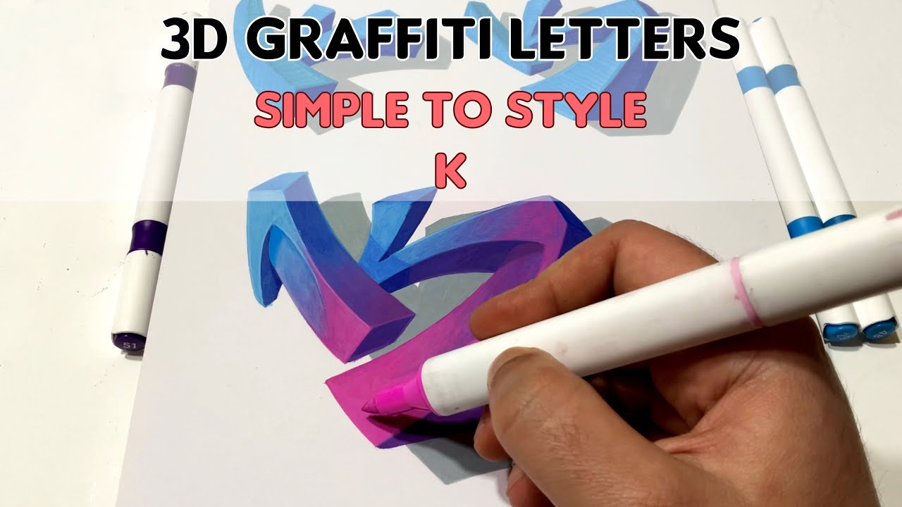 Simple to Style - 3D Graffiti Letter K 