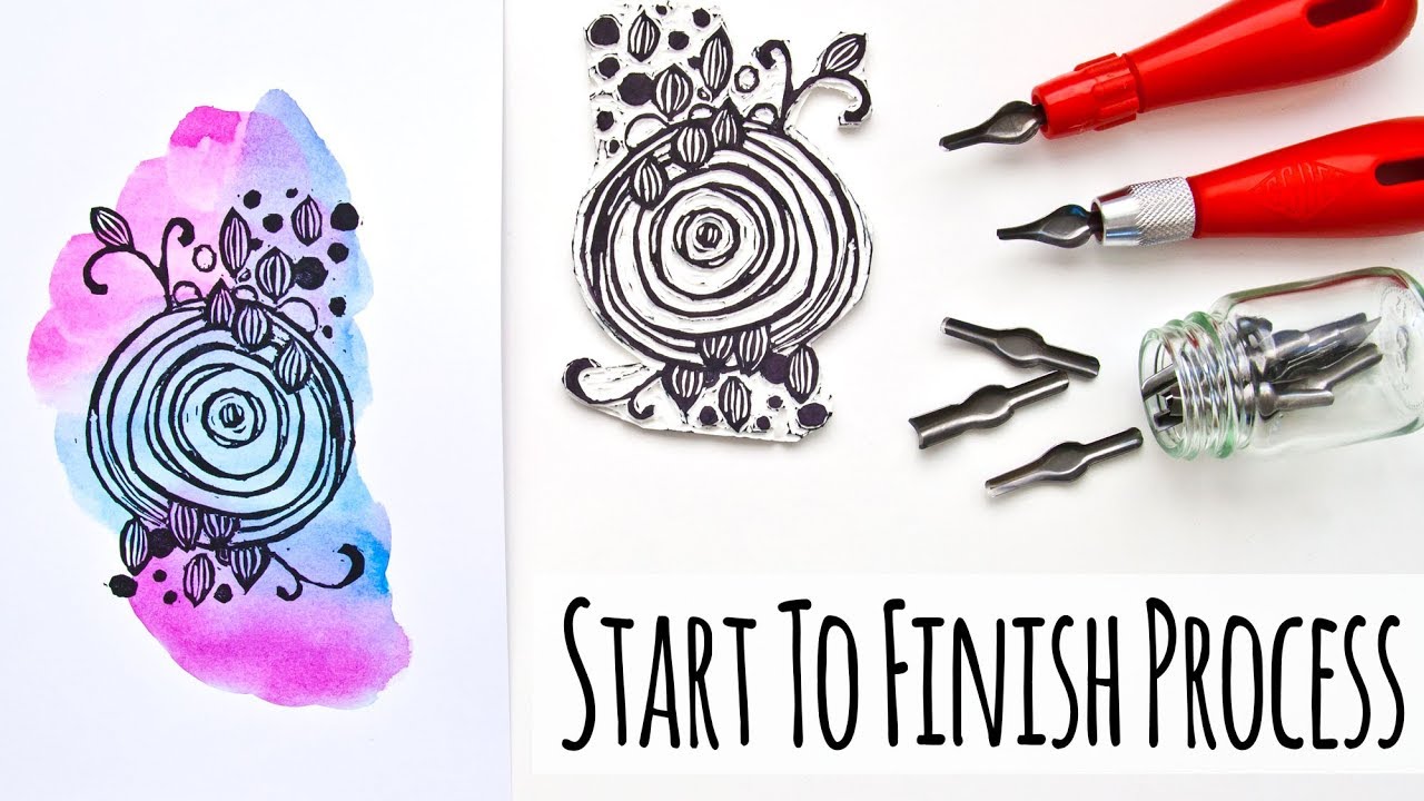 DIY Stamp Carving Start To Finish Process