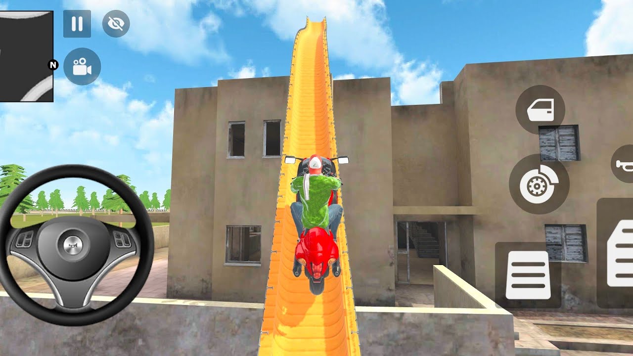 😱Driven the bike down the ramp in the haunted house🏍️ Indian Theft Auto simulator game 🔥