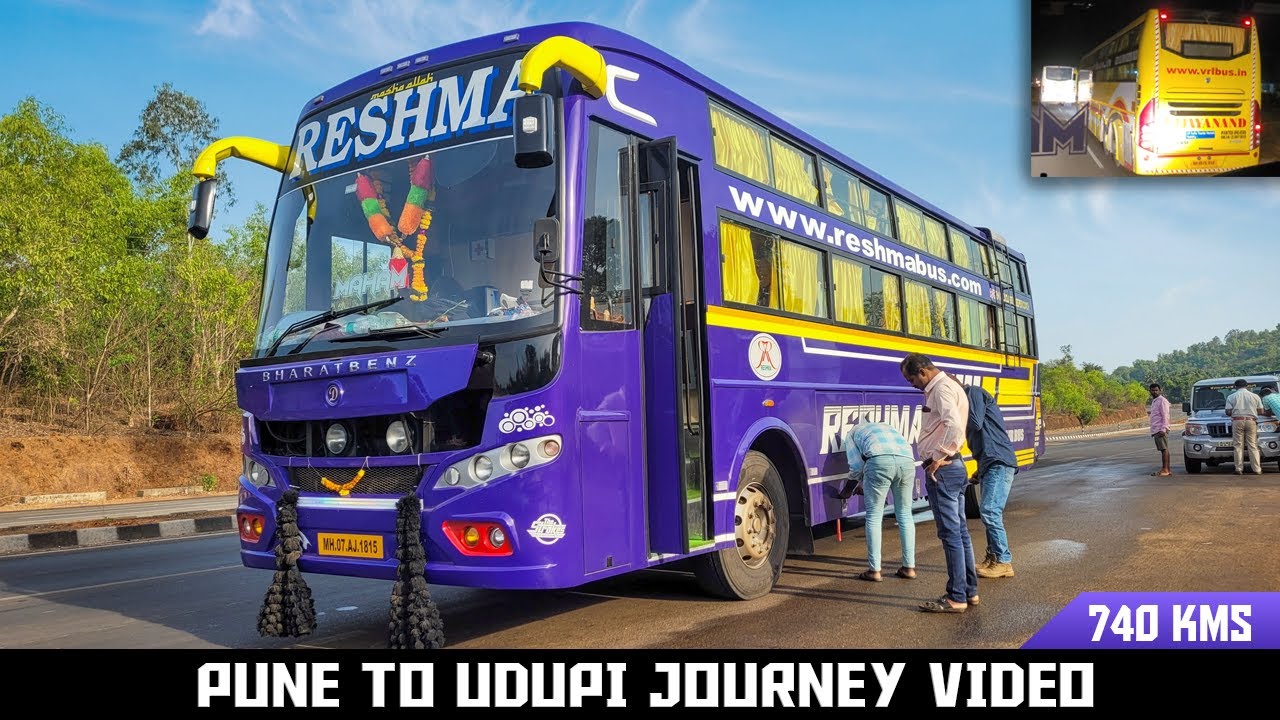 Pune to Udupi full bus journey by Reshma Tourist BharatBenz AC Sleeper Bus | Cabin Ride