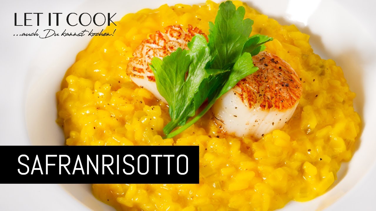 Safran Risotto mit gebratenen Jakobsmuscheln