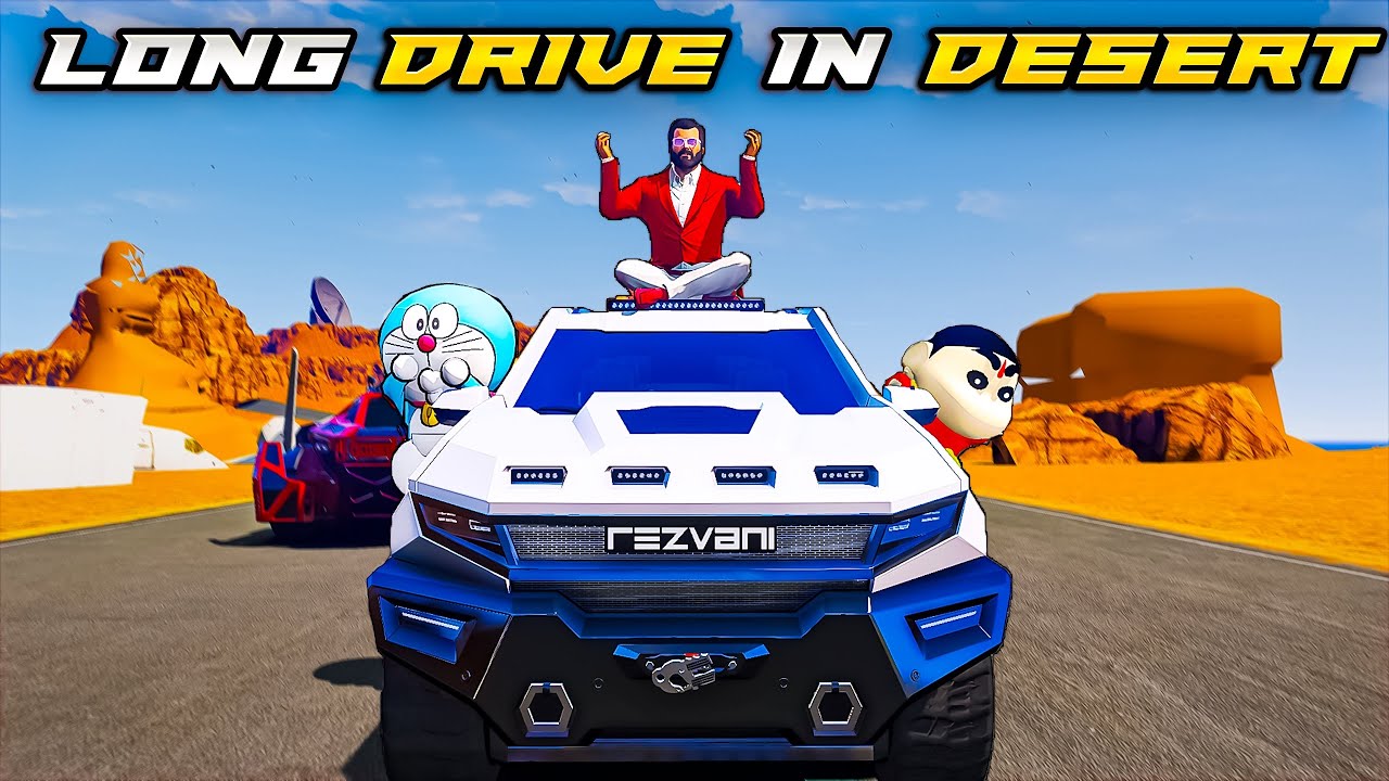 GTA5 : Shinchan🤣& Rampage Went to Long Drive In Desert🏜🐫 Full Fun #gta5 #rampageboy #bommalu