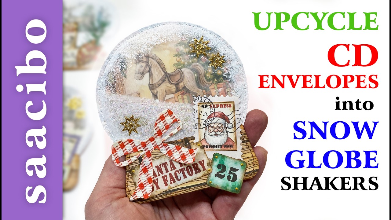 Upcycle CD Envelopes Into Snow Globe Shakers